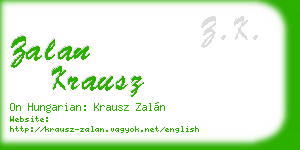 zalan krausz business card