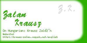 zalan krausz business card